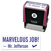 Tampon Auto-encreur "BEAU TRAVAIL !" Remerciements Timbre en caoutchou (En situation)