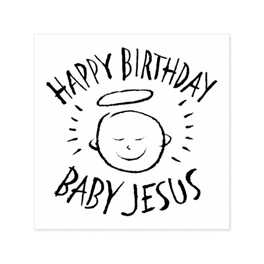 Tampon Auto Encreur Bebe Jesus Noel Religieux De Joyeux Anniversaire Zazzle Be