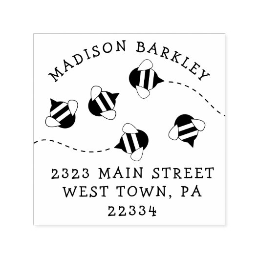 Tampon Auto-encreur Bee Kid's mignon Beehive Adresse de retour Timbre (Design)