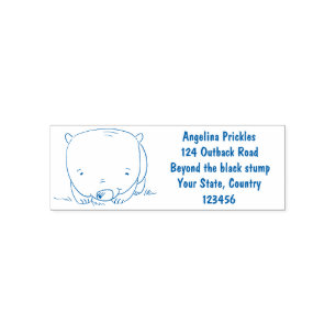Tampon Auto-encreur Belle illustration de dessin animé de bébé wombat