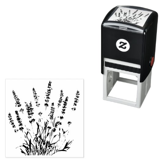 Tampon Auto-encreur Belle Lavande Jardin Fleur Floral (En situation)