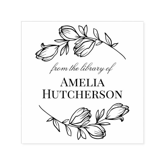 Tampon Auto-encreur Belles Branches Magnolia De La Bibliothèque De (Design)