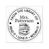 Tampon Auto-encreur Bibliothécaires Lire L'Aimer Il Le Retourner Perso (Design)