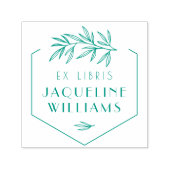 Tampon Auto-encreur Bibliothèque botanique verte Livre Ex Libris Plaqu (Design)