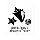 Tampon Auto-encreur Bibliothèque Conch Starfish Scallop Seashell Beach (Design)