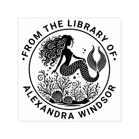 Tampon Auto-encreur Bibliothèque de coquillages de sirène sulfureuse N (Design)