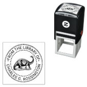 Tampon Auto-encreur Bibliothèque de dinosaures Brontosaurus Nom de liv (En situation)