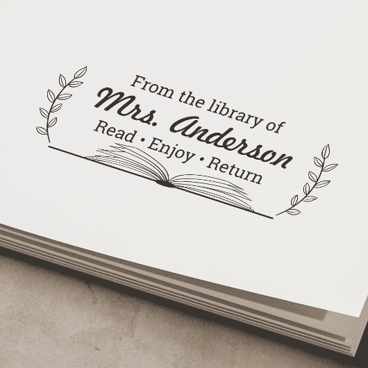 Tampon Auto-encreur Bibliothèque "De la bibliothèque de"