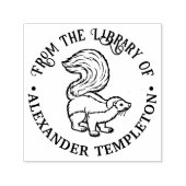 Tampon Auto-encreur Bibliothèque de nom de livre de contour de mouffet (Design)