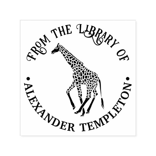 Tampon Auto-encreur Bibliothèque de silhouette de girafe tachetée Nom  (Design)