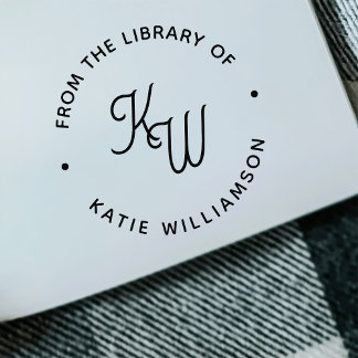 Tampon Auto-encreur Bibliothèque de typographie ronde Initiales minima
