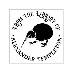Tampon Auto-encreur Bibliothèque d'oiseaux Kiwi de Nouvelle-Zélande No