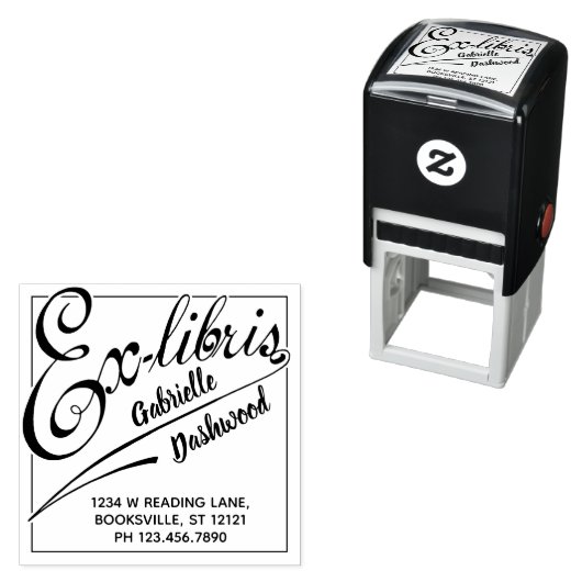Tampon Auto-encreur Bibliothèque Ex Libris Bibliothèque de plaques de (En situation)