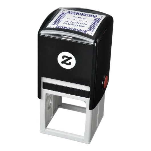 Tampon Auto-encreur Bibliothèque géométrique violet moderne Ex Nom per (Produit)