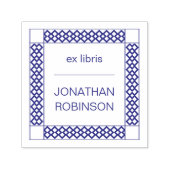 Tampon Auto-encreur Bibliothèque géométrique violet moderne Ex Nom per (Design)