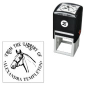 Tampon Auto-encreur Bibliothèque Mane tressée à la tête de cheval Nom  (En situation)