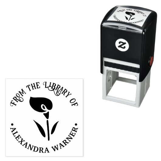 Tampon Auto-encreur Bibliothèque silhouette élégante d'Arum (En situation)