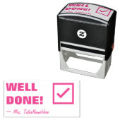 Tampon Auto-encreur "BIEN FAIT !" + Nom de l'éducateur Timbre en caout (En situation)