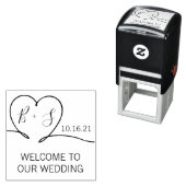Tampon Auto-encreur Bienvenue à notre Timbre pour mariage (En situation)