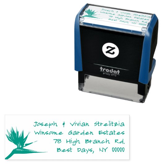 Tampon Auto-encreur Bird of Paradise Adresse de retour (En situation)