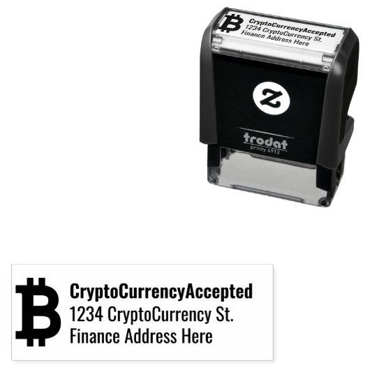 Tampon Auto-encreur Bitcoin Cryptodevise Trader (En situation)