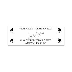 Tampon Auto-encreur Black and White Modern Graduation Adresse de retou