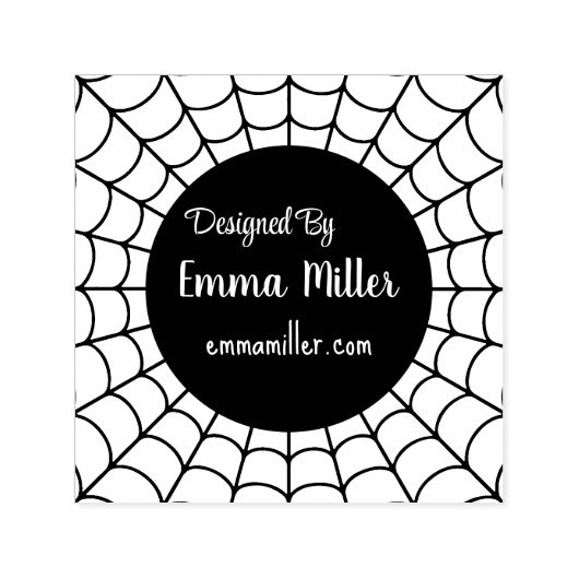 Tampon Auto-encreur Black Halloween Spider Web conçu par Maker (Design)