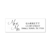 Tampon Auto-encreur Black Modern Simple Script Mariage Mr & Mrs. (Design)