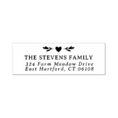 Tampon Auto-encreur Black White Greenery Heart Nom et adresse (Design)