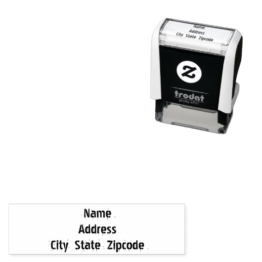 Tampon Auto-encreur Blanc noir moderne (En situation)