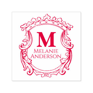 Tampon Auto-encreur Blason de monogramme élégant