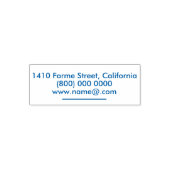 Tampon Auto-encreur Bleu blanc simple & propre Adresse rectangulaire (Design)