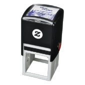 Tampon Auto-encreur Bleu Moderne Merry xmas arbres forêt pludeer (Produit)