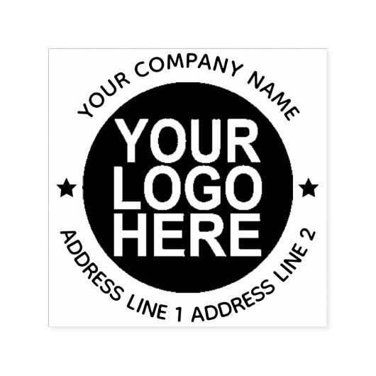 Tampon Auto-encreur Bloc De Logo Autonome Rond Avec Adresse (Design)
