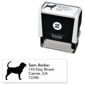 Tampon Auto-encreur Bloodhound Chig Breed Silhouette Adresse de retour (En situation)