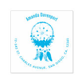 Tampon Auto-encreur Blue Dreamcatcher Design Boho élégant (Design)