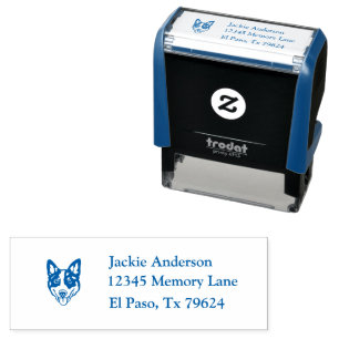 Tampon Auto-encreur BLUE HEELER Nom et adresse de retour
