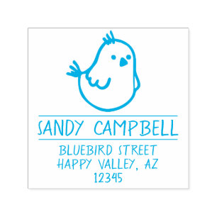 Tampon Auto-encreur Bluebird of Happiness Adresse de retour - Blue Bir