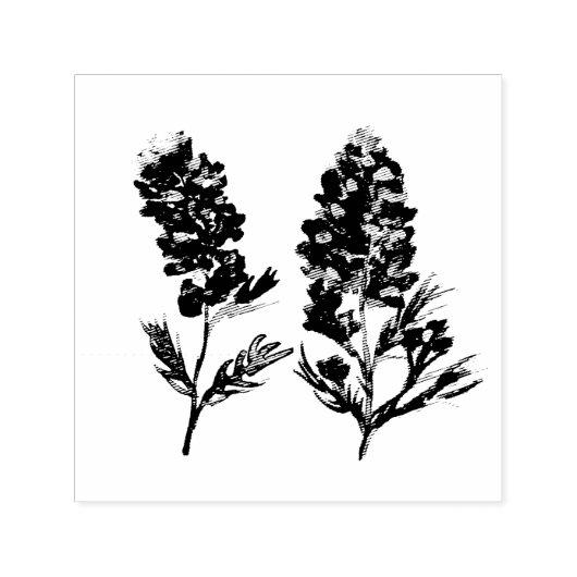 Tampon Auto-encreur Bluebonnets Fleurs Fleurs sauvages Lupine Texas (Design)