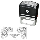 Tampon Auto-encreur Boho Elegant Botanique Floral Line Art Mariage (En situation)