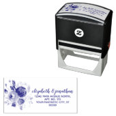 Tampon Auto-encreur Boho Elegant Floral Mariage Adresse de retour (En situation)