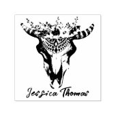 Tampon Auto-encreur Boho Floral Crested Bohemian Art Timbre en caoutch (Design)