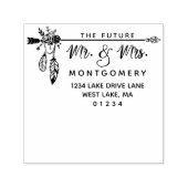 Tampon Auto-encreur Boho Floral L'avenir M. & Mme Adresse de retour (Design)