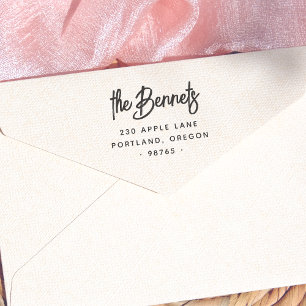 Tampon Auto-encreur Boho Letting Nom de famille et adresse de retour