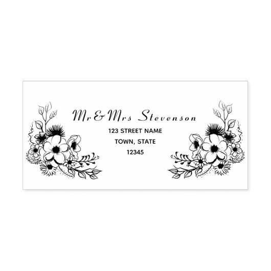 Tampon Auto-encreur Boho Mariage Adresse de retour (Design)