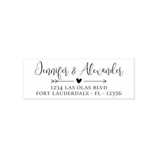 Tampon Auto-encreur Boho Typographie Script Mariage Adresse de retour (Design)