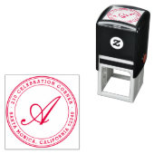 Tampon Auto-encreur Bold Classic Script Monogramme Arrondi Adresse de (En situation)