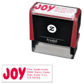 Tampon Auto-encreur Bold Joy Red Address Custom Christmas Holiday (En situation)