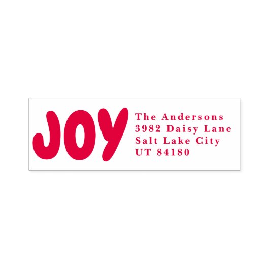 Tampon Auto-encreur Bold Joy Red Address Custom Christmas Holiday (Design)
