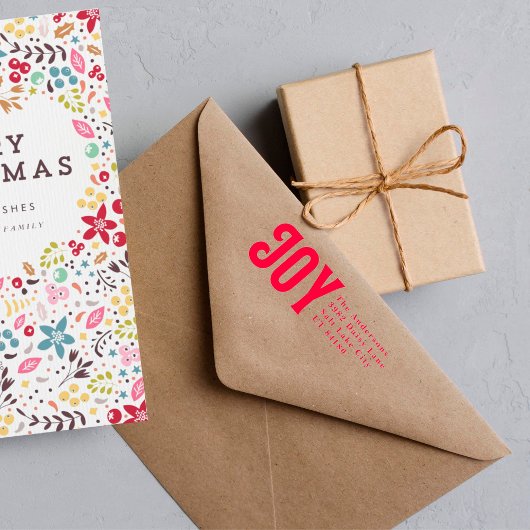 Tampon Auto-encreur Bold Joy RED Adresse Custom Christmas Holiday